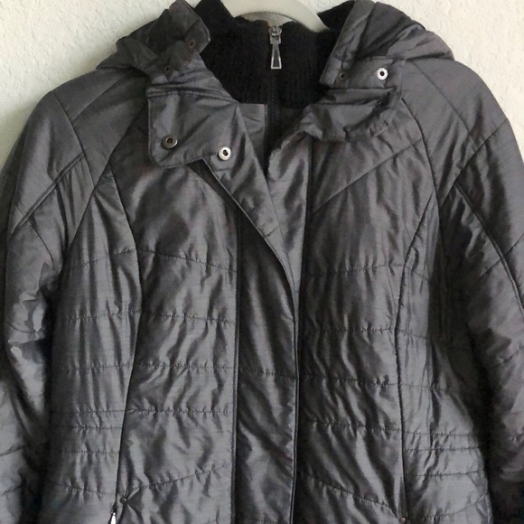 Smartwool Womens Long Puffer Jacket Insulated Grey Medium Hooded - Picture 2 of 15